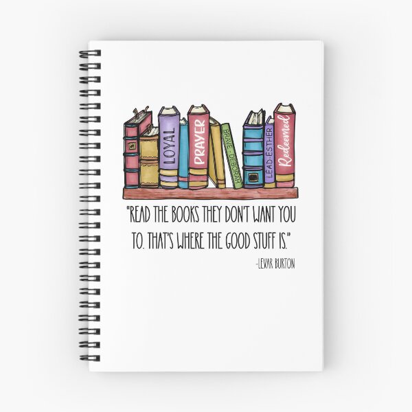 Artikelvorschau, funny book lovers design levar burton quote "read the books they don't want you to. That's where the good stuff is. entworfen und verkauft von 21DashDesigns.