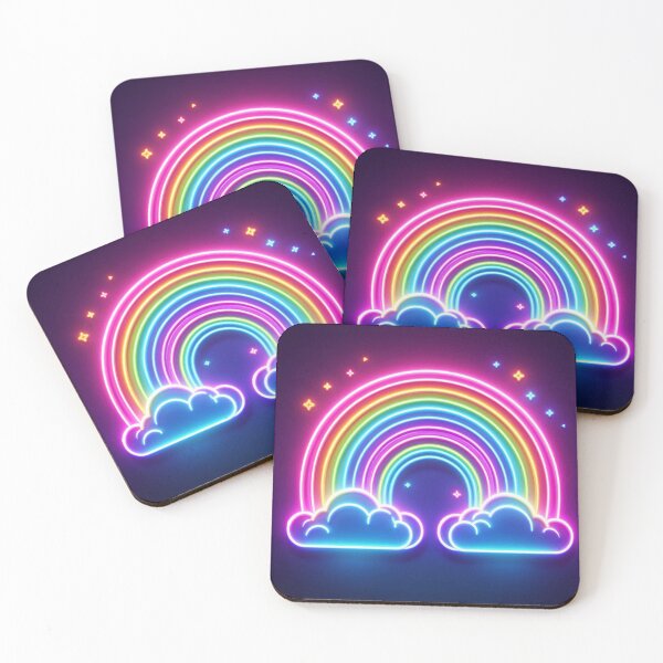 Item preview, Neon Cute Rainbow with Clouds on Both Ends for all Occassions and Daily Lifestyle designed and sold by erkabees.