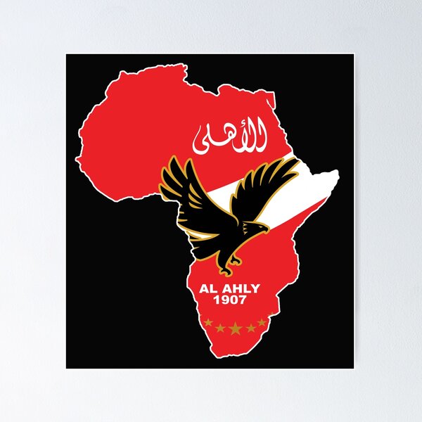 Item preview, Al Ahly Egypt FC Football Club Africa Continent Shape designed and sold by HeeShirt.