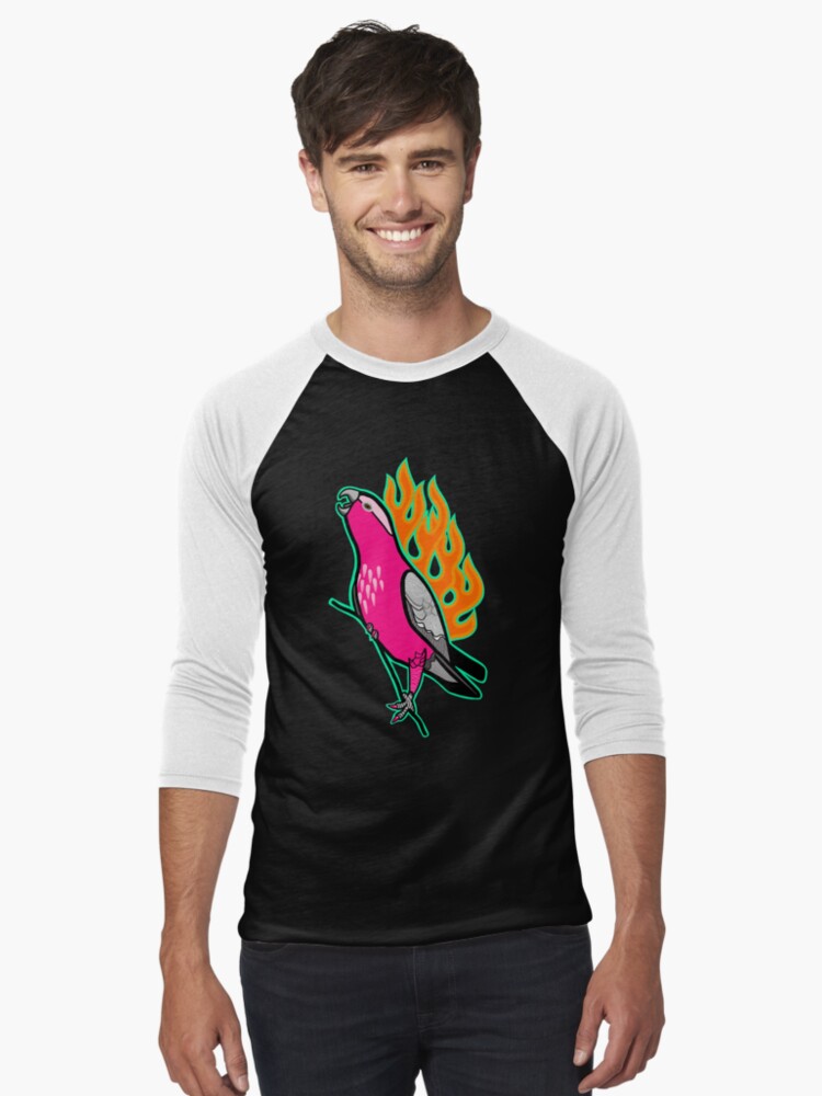 Thumbnail 1 of 3, Baseball ¾ Sleeve T-Shirt, Flaming Galah designed and sold by KatScarlet.