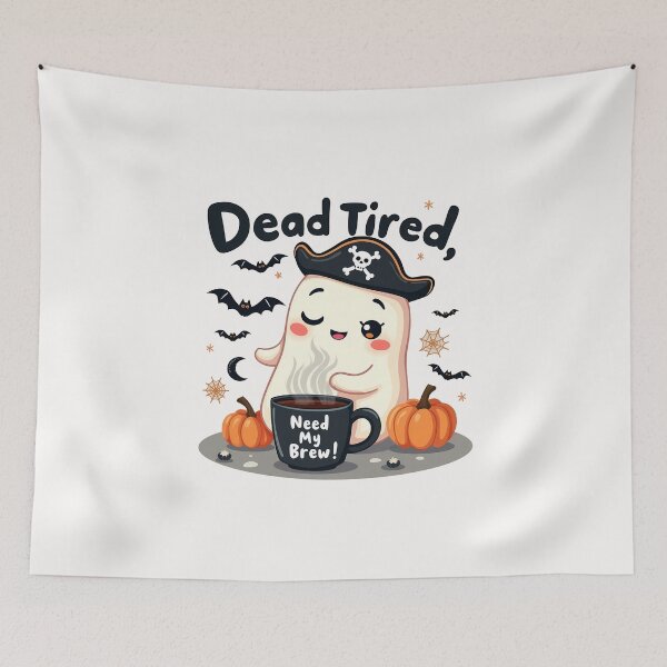 Item preview, Dead Tired Ghost | Halloween Coffee & Pirate Ghost Design designed and sold by D3monic.