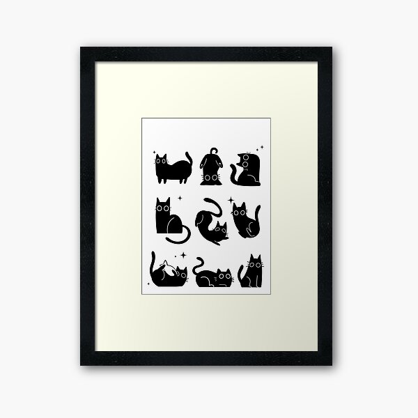 Item preview, black cats cute star graphic illustration designed and sold by NovamoonStudio.