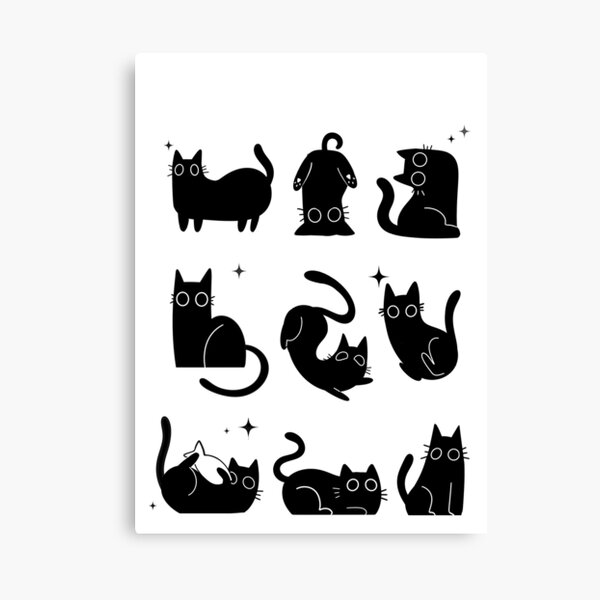 Aperçu de l'œuvre black cats cute star graphic illustration créée et vendue par NovamoonStudio.