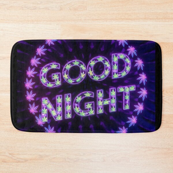 Item preview, Good Night - Marijuana Pot Leaves - Bright Neon Design designed and sold by JLEmporium.
