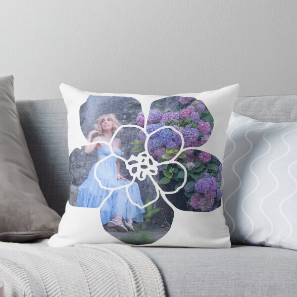 Item preview, Romantic girl in a blue dress with blue and pink ortensias, flower shape designed and sold by claudiacontena.