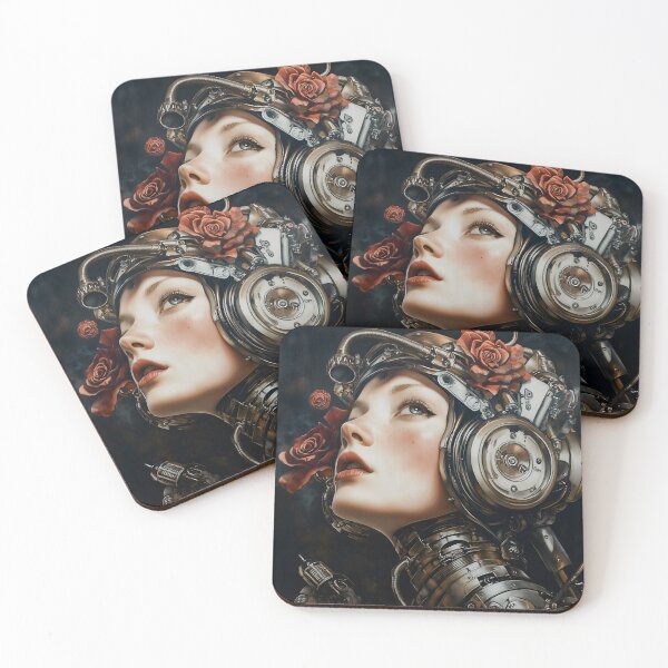 Item preview, Steampunk Heroine in Helmet, with Roses designed and sold by effervescence.