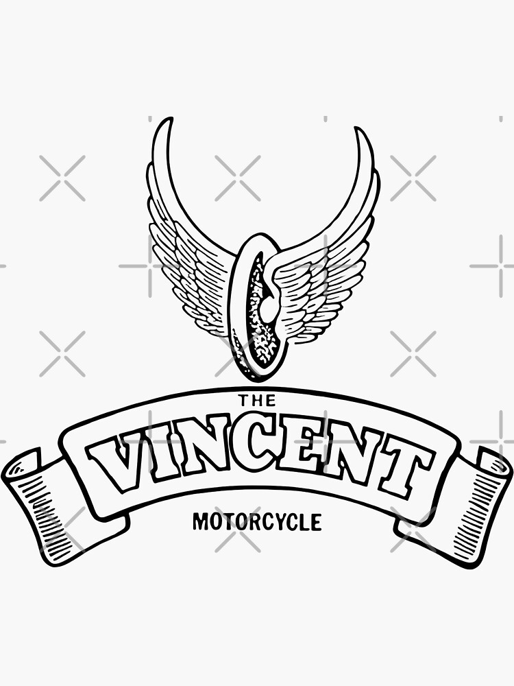 The Vincent motorcycle original 1930s emblem white print