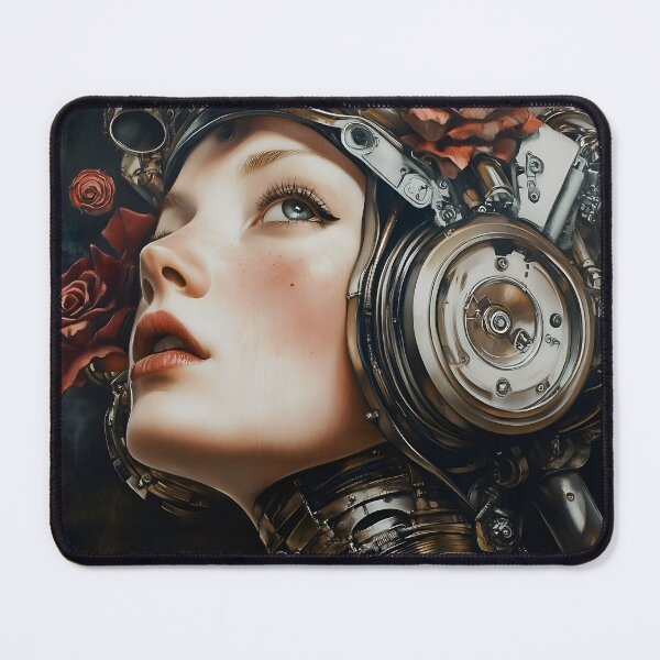 Item preview, Steampunk Heroine in Helmet, with Roses designed and sold by effervescence.