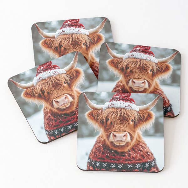 Item preview, Cute Christmas Highland Cow, Funny Retro Animal Photo designed and sold by CheekyAnimalz.