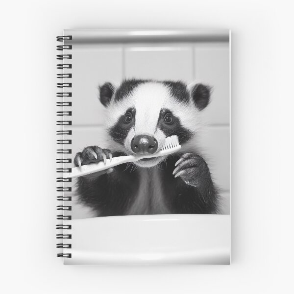 Item preview, Badger Brushing Teeth, Funny Vintage Animal Photo designed and sold by CheekyAnimalz.