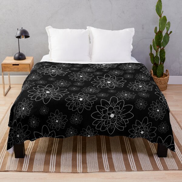 Item preview, Lotus White Lines on Black Repeat 5748 designed and sold by Art in My Loft.