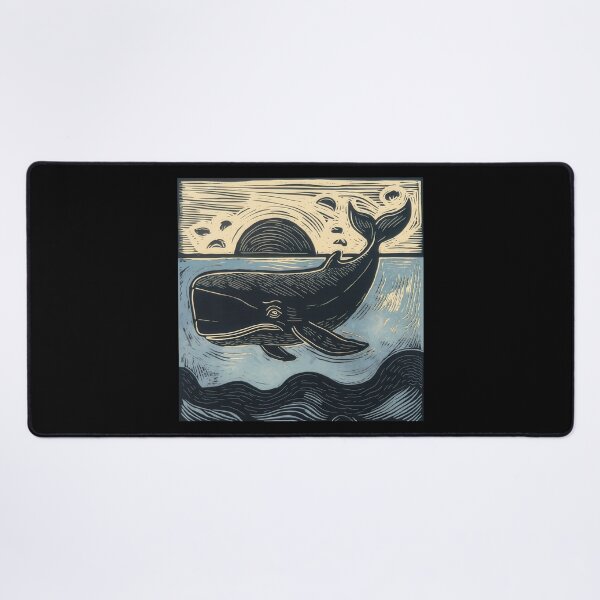 Item preview, Whale Linocut designed and sold by Angry Swan Designs.