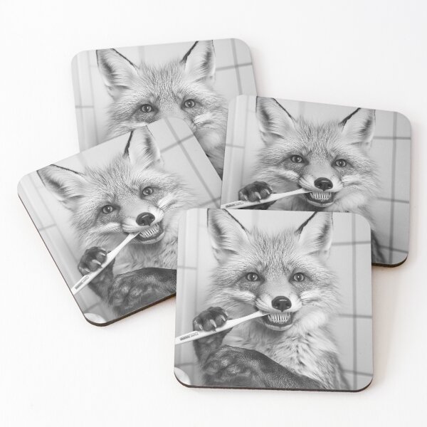Item preview, Fox Brushing Teeth, Funny Vintage Animal Photo designed and sold by CheekyAnimalz.