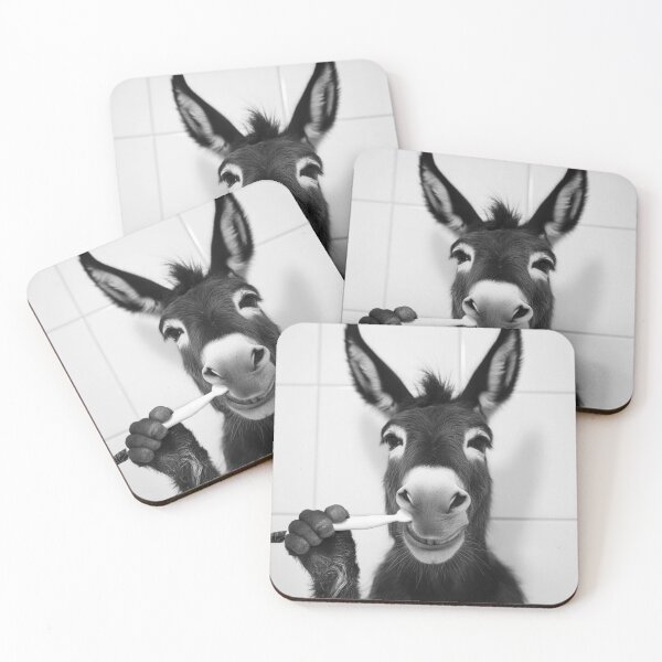 Item preview, Donkey Brushing Teeth, Funny Vintage Animal Photo designed and sold by CheekyAnimalz.