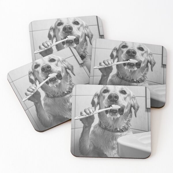 Item preview, Dog Brushing Teeth, Funny Vintage Animal Photo designed and sold by CheekyAnimalz.