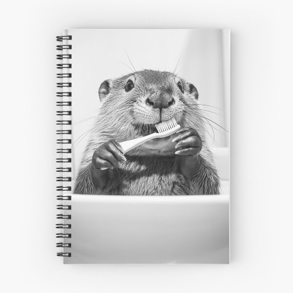 Item preview, Beaver Brushing Teeth, Funny Vintage Animal Photo designed and sold by CheekyAnimalz.
