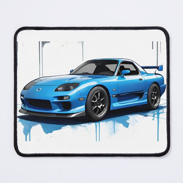Artikelvorschau, Mazda RX-7 Blaues Aquarell entworfen und verkauft von DecarYourself.