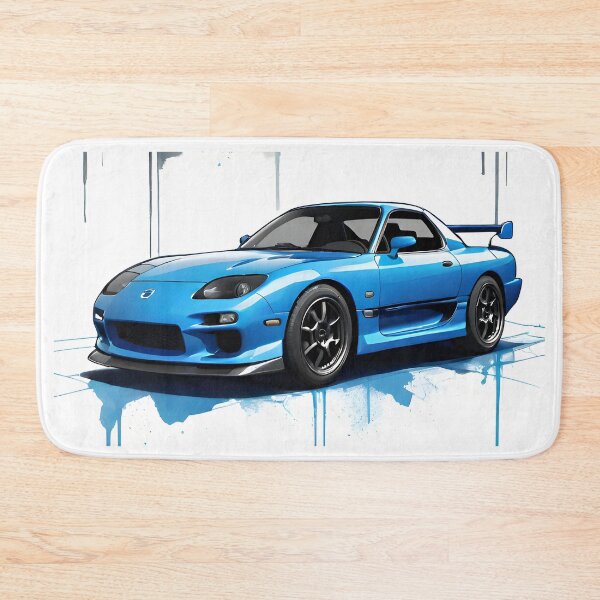 Artikelvorschau, Mazda RX-7 Blaues Aquarell entworfen und verkauft von DecarYourself.