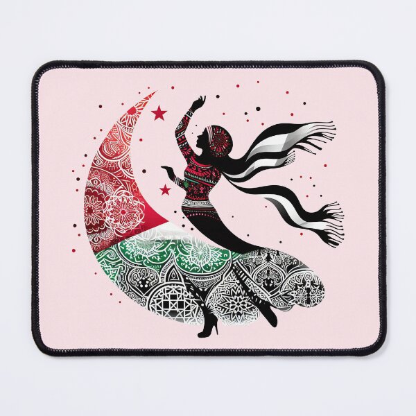 Item preview, woman dabke dance in Palestinian traditional patterns designed and sold by Slice Of Seed.