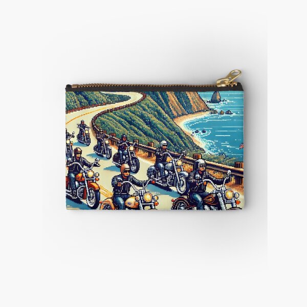 Item preview, Pixel Art Bikers Cruising Coastal Highway designed and sold by RabbitDesign777.