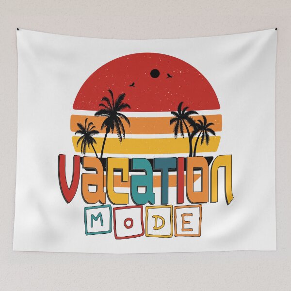 Item preview, Vacation Mode in retro sunset design designed and sold by Mye Light Designs.