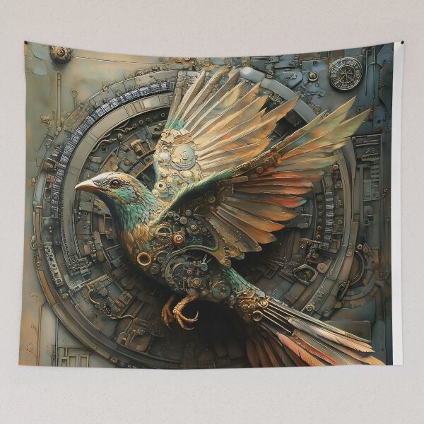 Item preview, Steampunk Bird in Flight designed and sold by effervescence.