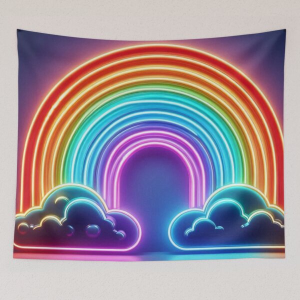 Item preview, Chromatic Neon Rainbow with Clouds on both sides - Perfect for kids and Adults Twinning Outfits, For Him, For Her, For kids or for pets designed and sold by erkabees.
