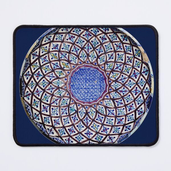 Item preview, Blue Moroccan plate with painted mandala type geometric design designed and sold by CatherineMoore4.