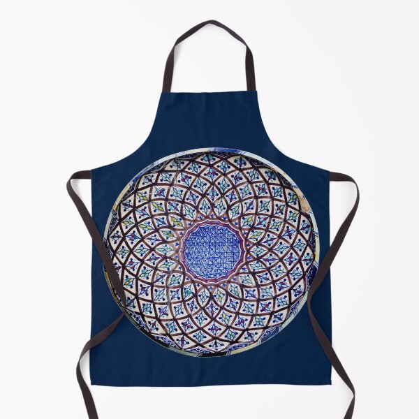 Item preview, Blue Moroccan plate with painted mandala type geometric design designed and sold by CatherineMoore4.