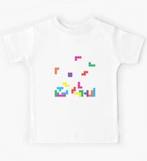 tetris on black Kids Tee