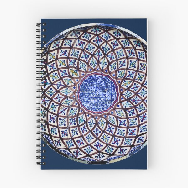 Item preview, Blue Moroccan plate with painted mandala type geometric design designed and sold by CatherineMoore4.