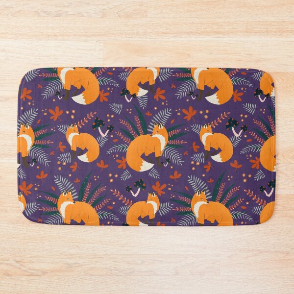 Item preview, Purple autumn fox pattern designed and sold by Home Cyn Home.