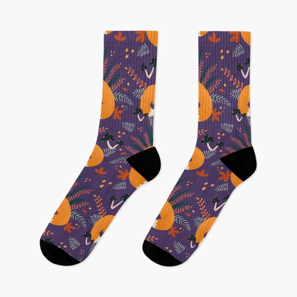 Item preview, Purple autumn fox pattern designed and sold by Home Cyn Home.