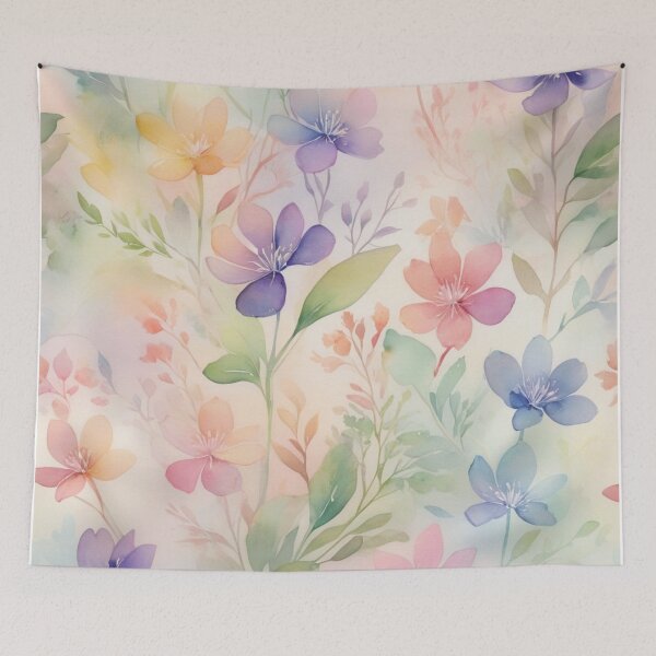 Item preview, Soft watercolor rainbow floral  designed and sold by juthamas8426.
