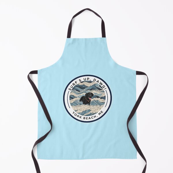 Item preview, “Surf’s Up, Dawg! Cute Black Lab Dog v2 - York Beach, ME - Nubble-Cape Neddick designed and sold by SAMJA-Art.