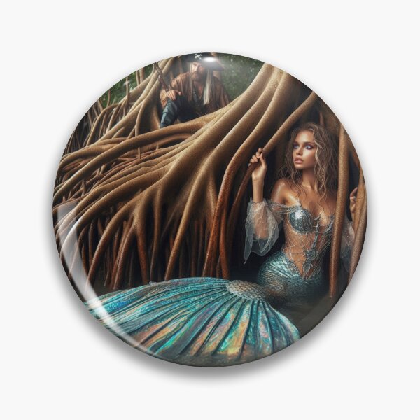 Item preview, Mermaid Hiding from a Pirate designed and sold by piscesmermaid.