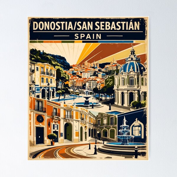 Vista previa del artículo con la obra «Donostia San Sebastián España Viajes Vintage Turismo», diseñado y vendido por TravelersGems.