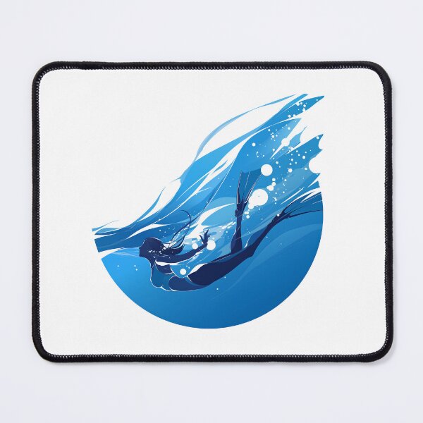 Item preview, Graceful Freediver Descending into the Deep Ocean designed and sold by Windy-market.