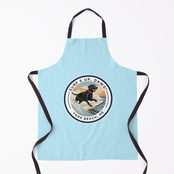 Item preview, “Surf’s Up, Dawg! Cute Black Lab Dog v3-York Beach, ME - Nubble-Cape Neddick designed and sold by SAMJA-Art.