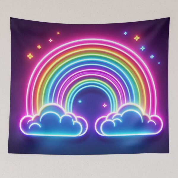 Item preview, Neon Cute Rainbow with Clouds on Both Ends for all Occassions and Daily Lifestyle designed and sold by erkabees.