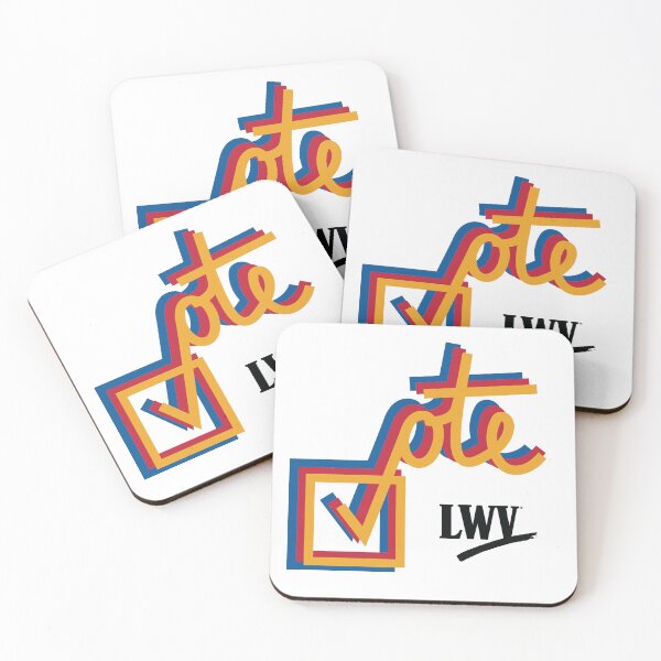 Item preview, VOTE checkmark: yellow, red, blue designed and sold by LWVKC.