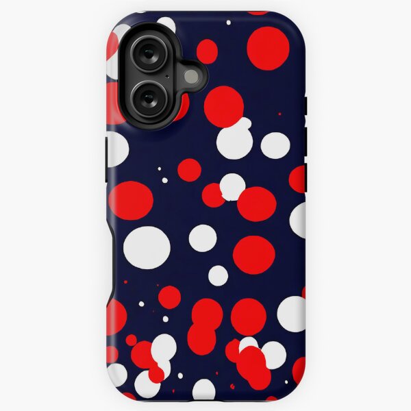 Item preview, Overlapping red and white circles on a navy background for a nautical-themed designed and sold by Tchoice.