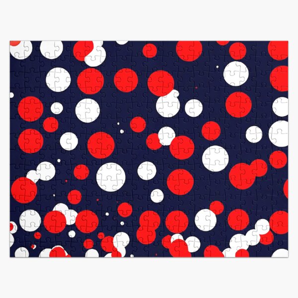 Item preview, Overlapping red and white circles on a navy background for a nautical-themed designed and sold by Tchoice.