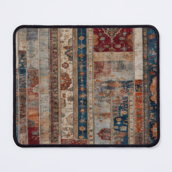 Item preview, Vintage Striped Bohemian Rug: Distressed Multicolor Oriental Pattern designed and sold by Octavia Soldani.