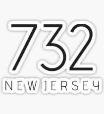 NEW JERSEY 732 • BLACK Sticker