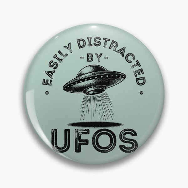 Item preview, Easily distracted by Ufos, ufologist, vintage flying saucer designed and sold by lagunaklein.