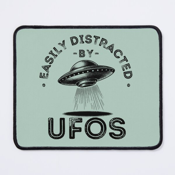 Item preview, Easily distracted by Ufos, ufologist, vintage flying saucer designed and sold by lagunaklein.