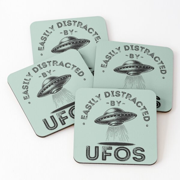 Item preview, Easily distracted by Ufos, ufologist, vintage flying saucer designed and sold by lagunaklein.