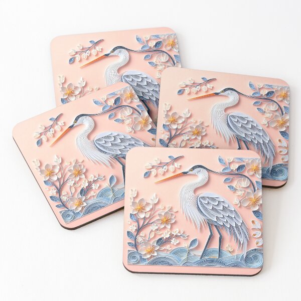 Item preview, Papercraft Pink Blue Heron designed and sold by Catobix.