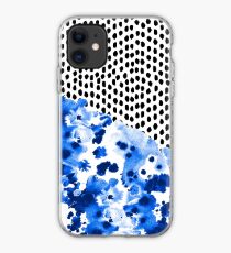 Monroe - India ink, indigo, dots, spots, print pattern, surface design iPhone Case